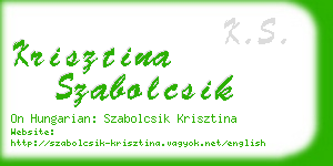 krisztina szabolcsik business card